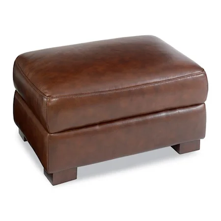 Ottoman with Exposed Wood Feet